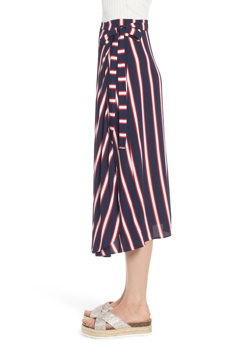 Stripe Midi Wrap Skirt, Alternate, color, NAVY PEACOAT AWNING STRIPE