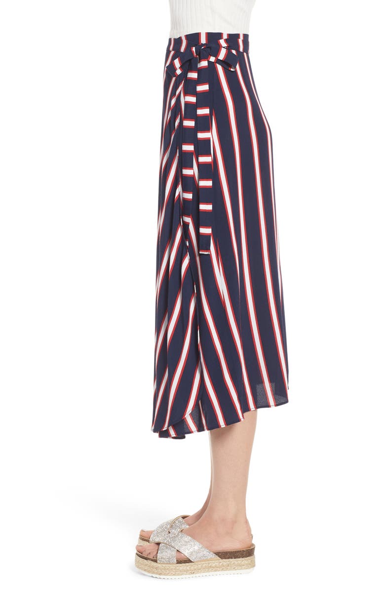 BP. Stripe Midi Wrap Skirt, Alternate, color, 
