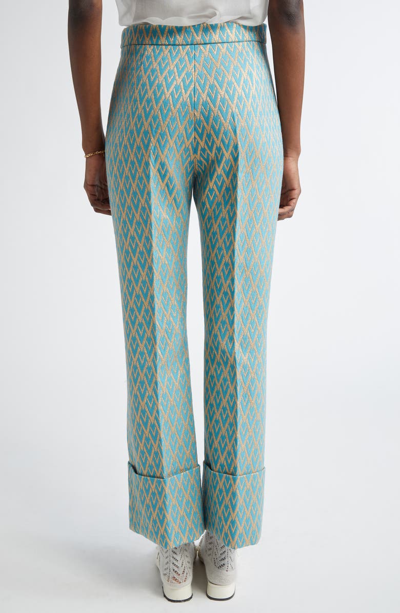 Valentino Garavani Toute La V Metallic Jacquard Pants, Alternate, color, 