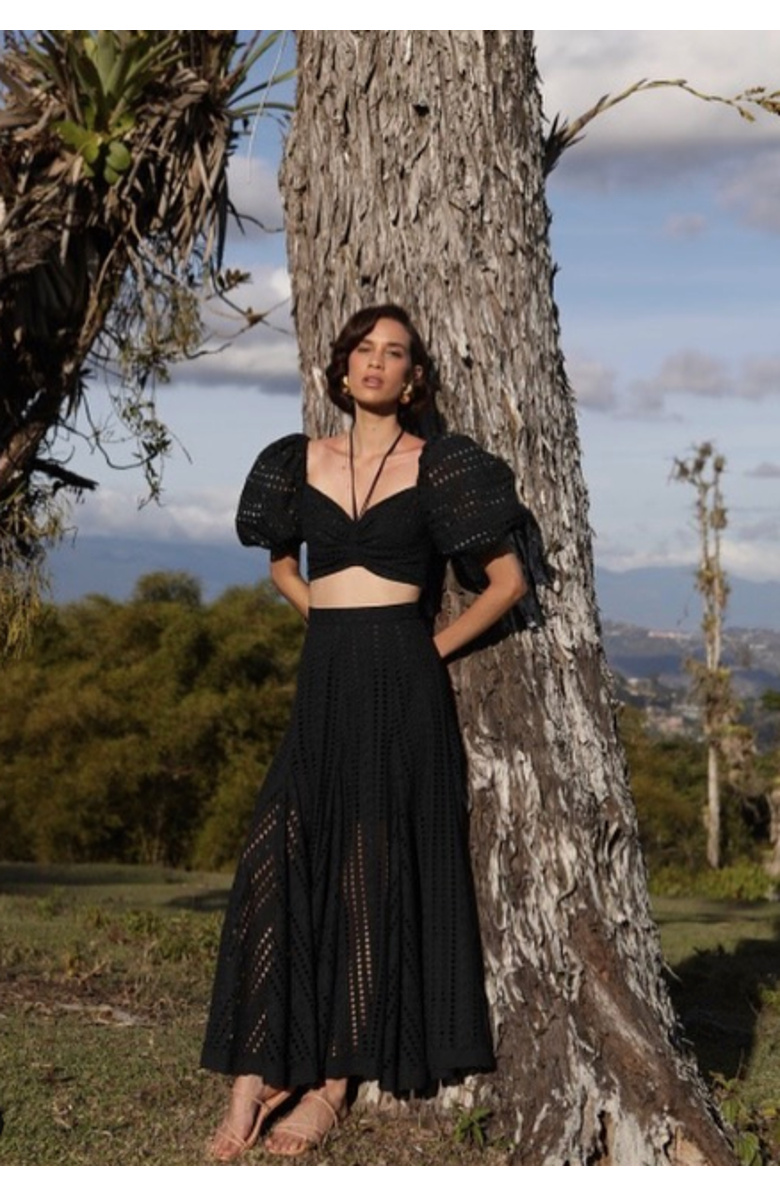 NO PISE LA GRAMA Lucia Top, Alternate, color, Black Eyelet