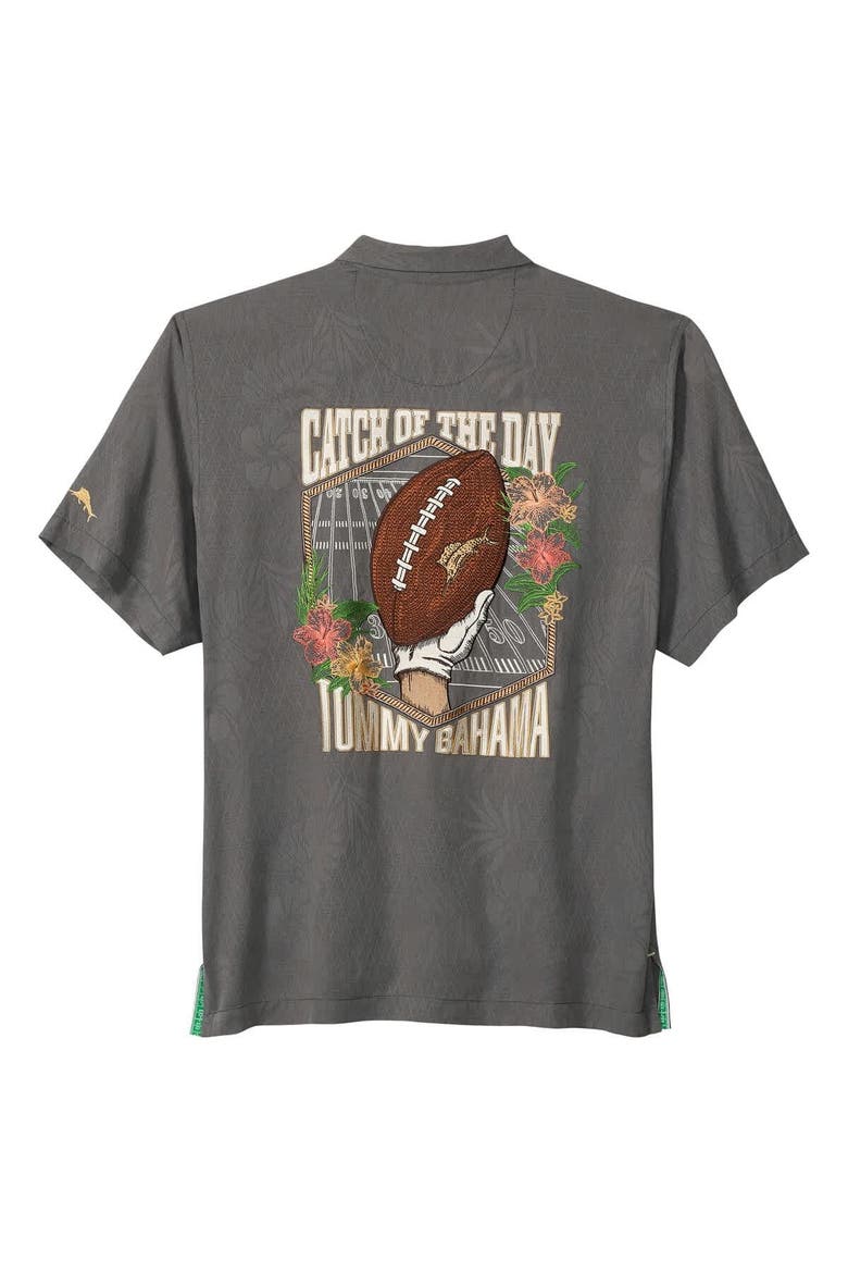 Men's Tommy Bahama  Gray Buffalo Bills Catch of the Day IslandZone Button-Up Shirt, Alternate, color, Gray
