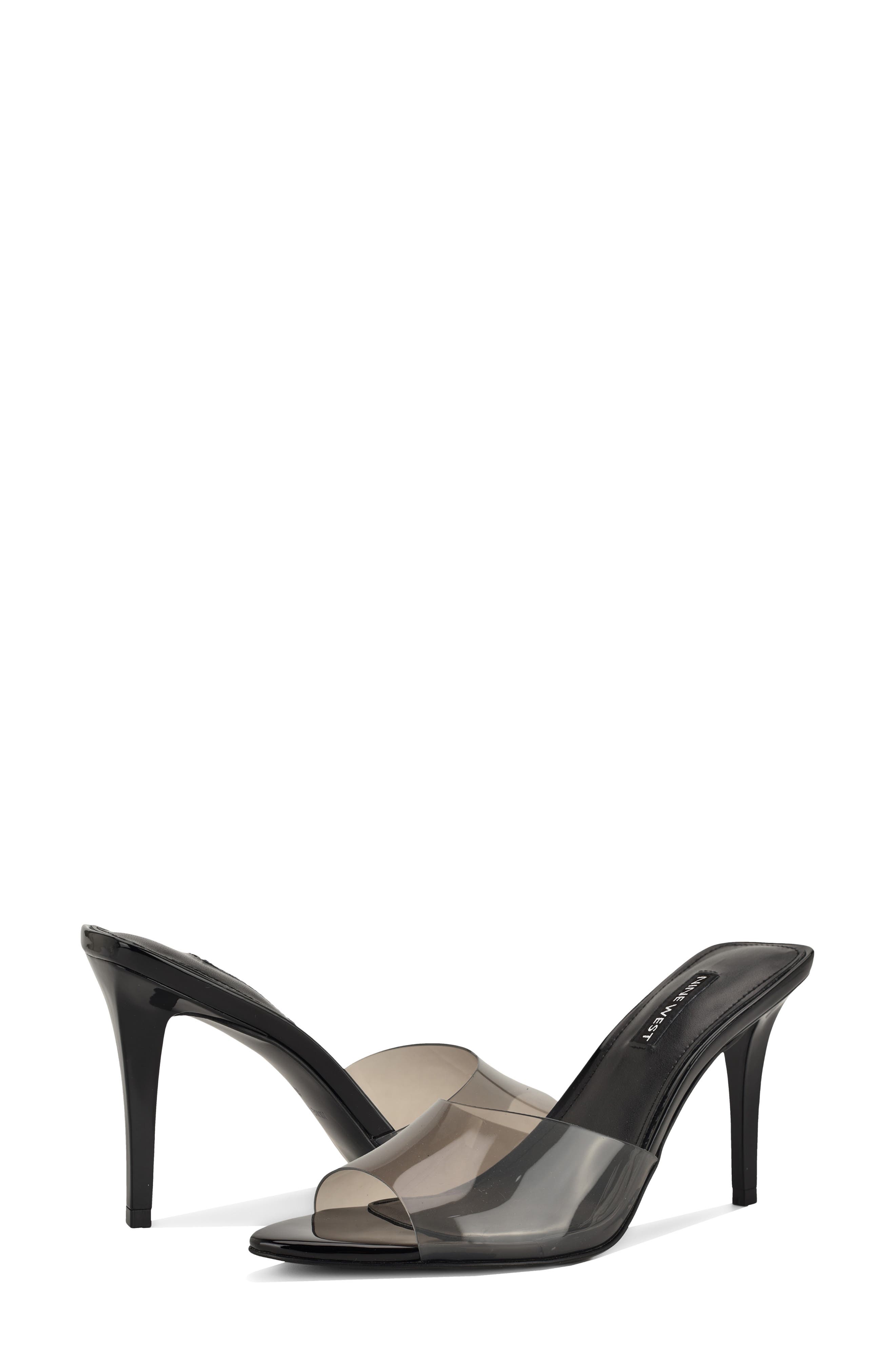 Nine West Hather Stiletto Sandal, Alternate, color, Black