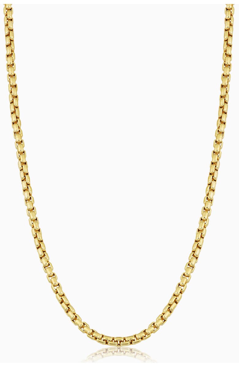 Oradina Men's Round Bodega Box Chain in 14K Gold, Main, color, 14K Yellow Gold