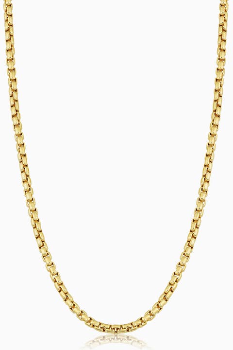 Men's Round Bodega Box Chain in 14K Gold