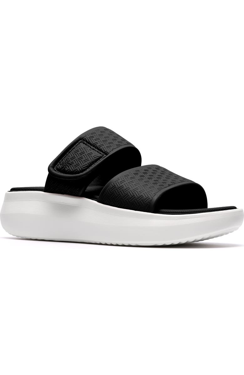 Clarks<sup>®</sup> Solevana Star Platform Slide Sandal, Main, color, Black