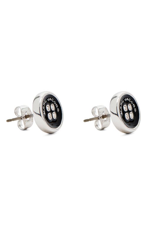 Marc Jacobs Button Stud Earrings In Silver/black