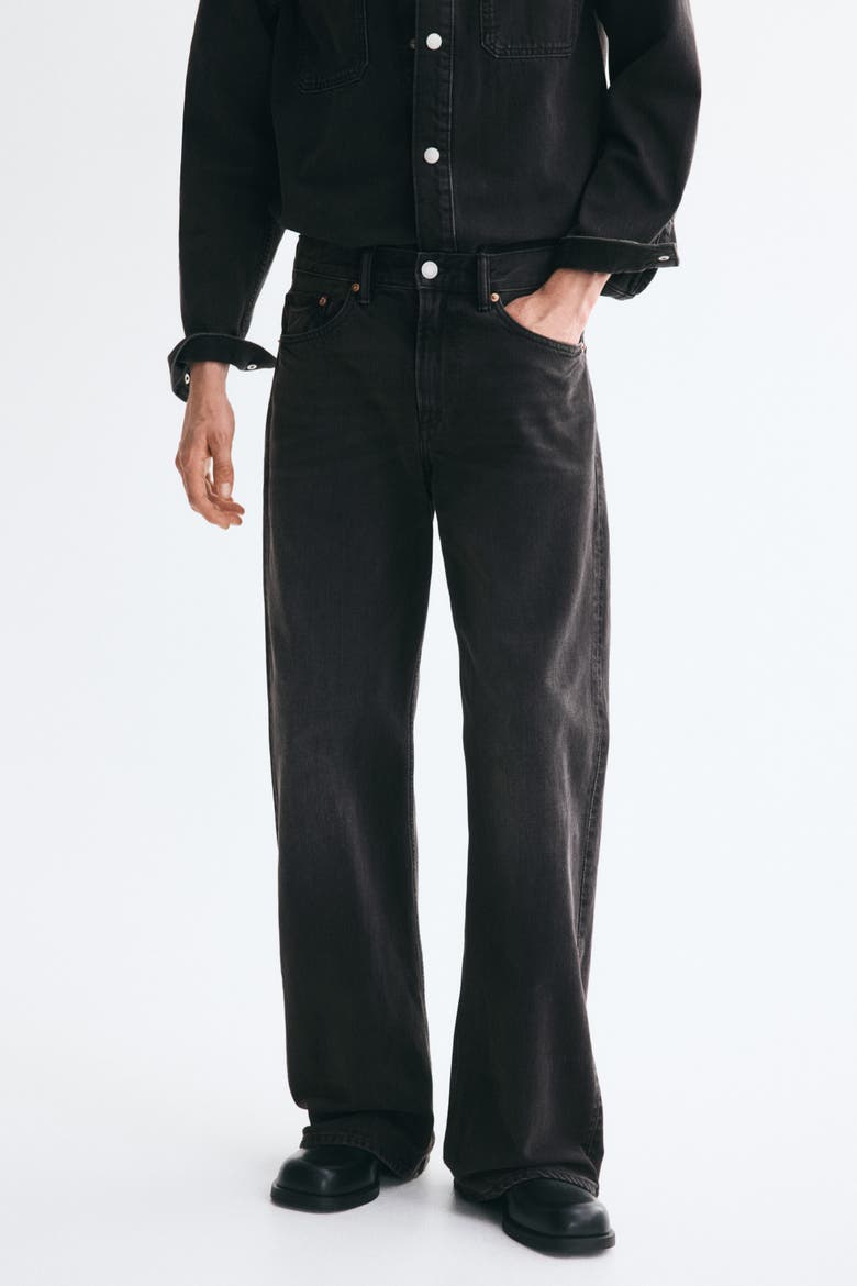 Relaxed Bootcut Jeans, Alternate, color, Denim black