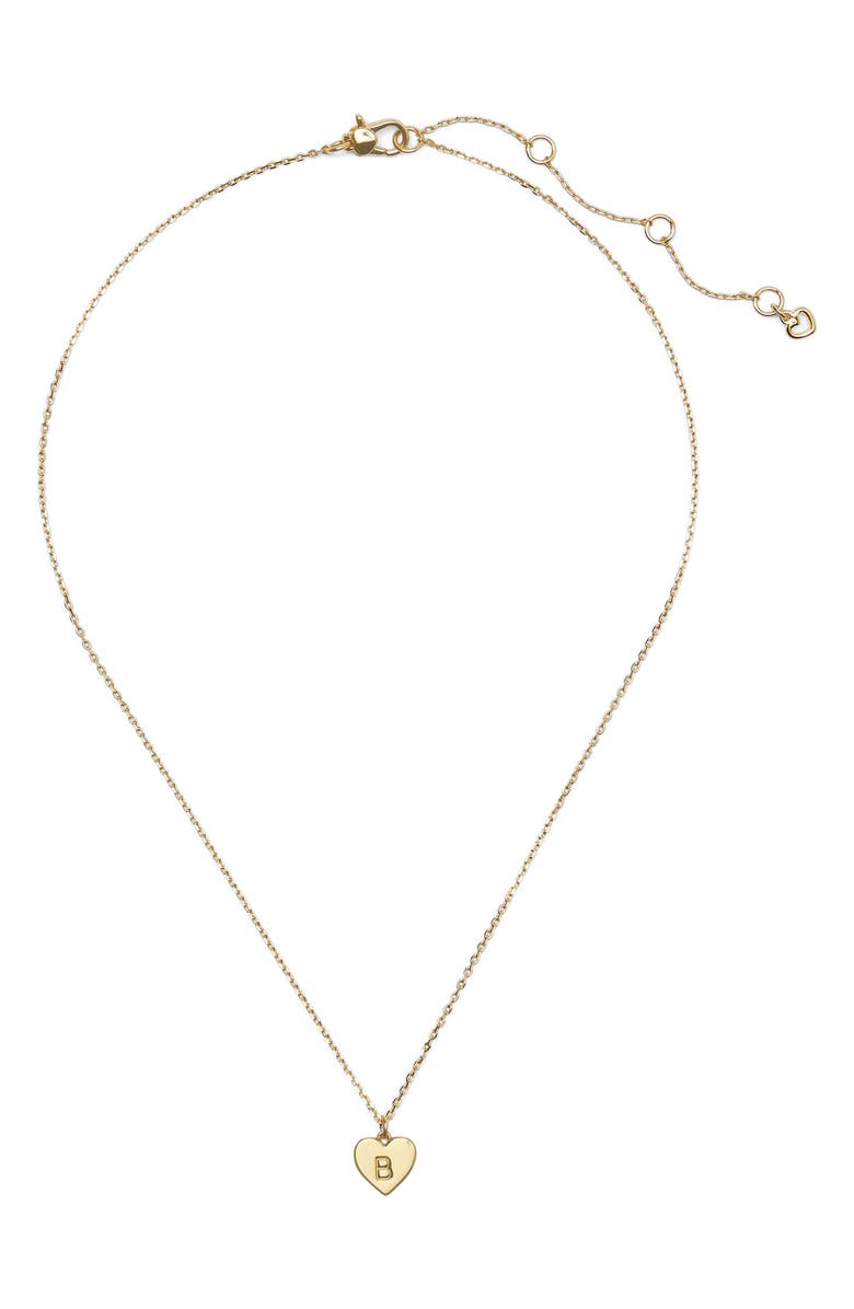 Kate Spade New York initial heart pendant necklace, Alternate, color, Gold
