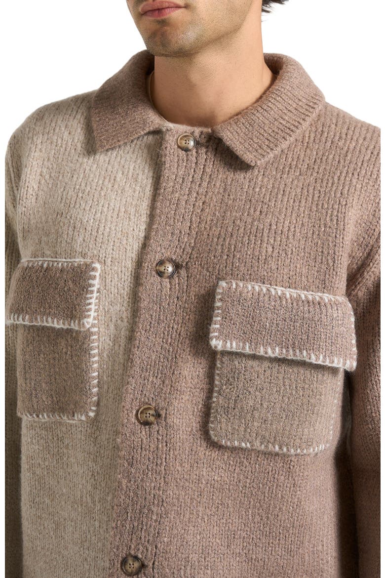 Jean Mohair-Blend Colour Block Cardigan, Alternate, color, Beige