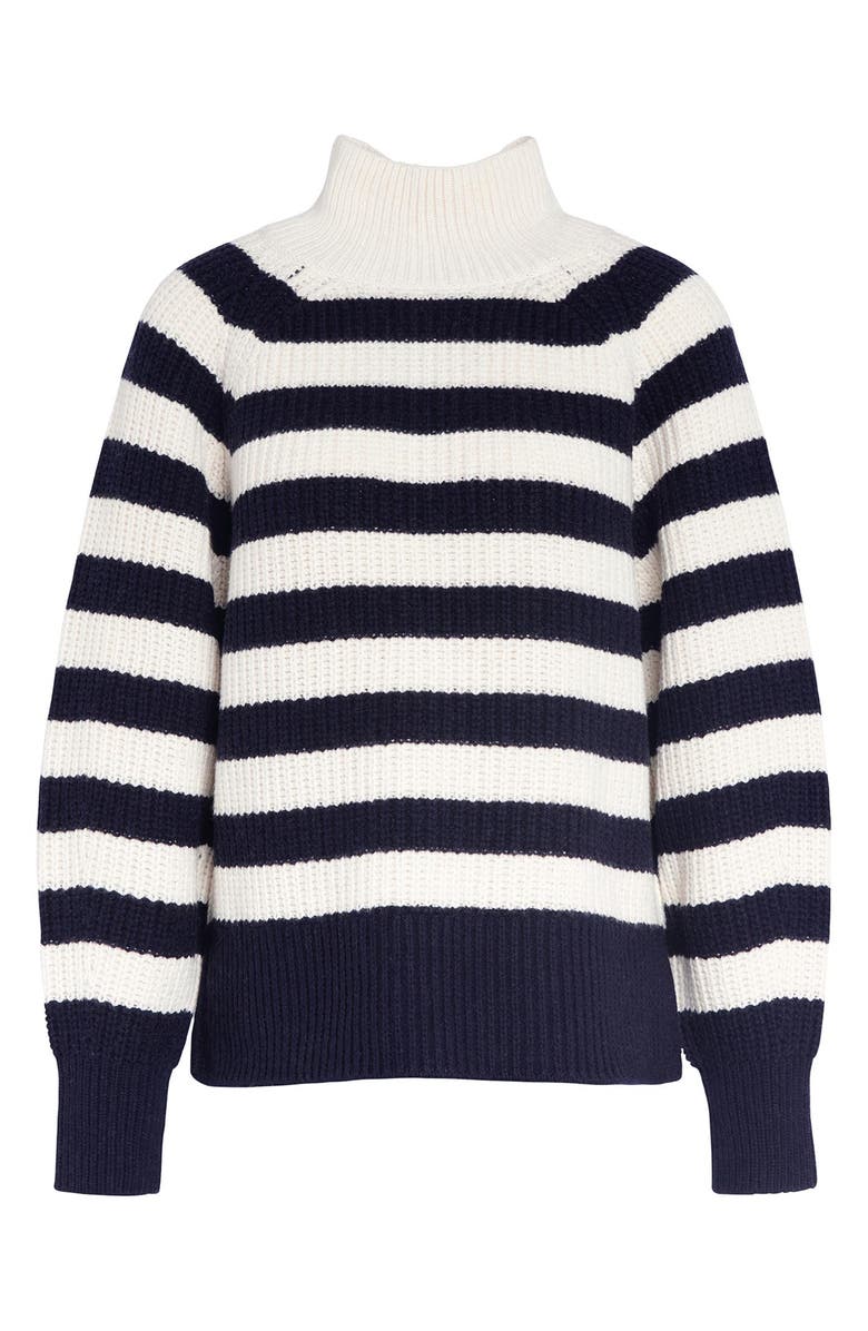 Barbour Silverdale Breton Stripe Funnel Neck Sweater, Alternate, color,