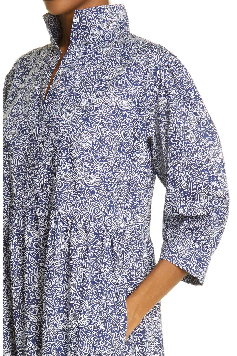 Liberty Fabrics Tana Lawn Edwin Print Tiered Midi Dress, Alternate, color, BLUE
