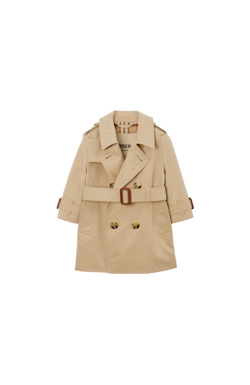 Burberry Belted Gabardine Trench Coat In Honey