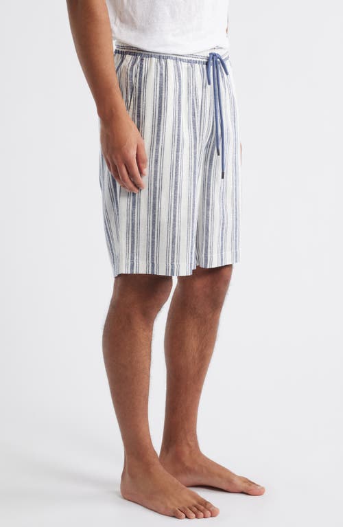 Daniel Buchler Stripe Linen Blend Drawstring Pajama Shorts