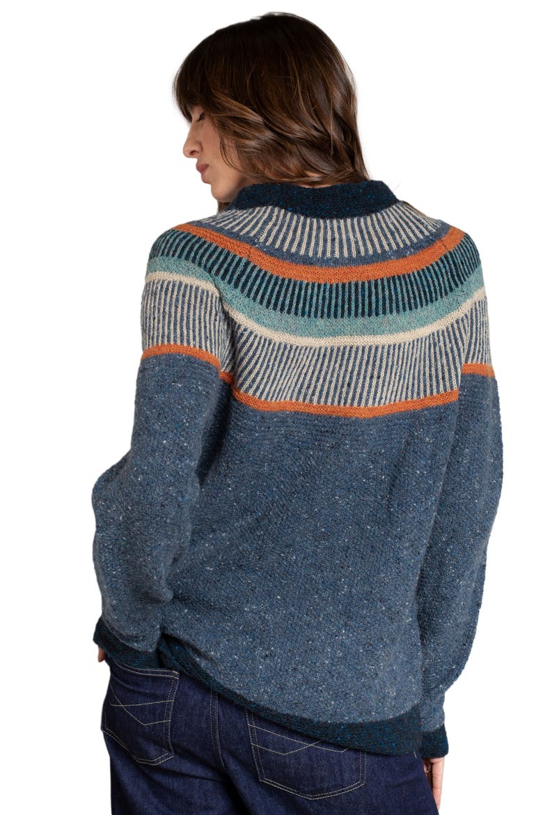 Statement Donegal Wool Sweater, Alternate, color, INDIGO
