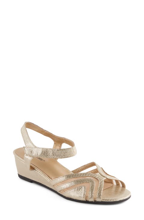 Abano Faux Leather Wedge Sandal