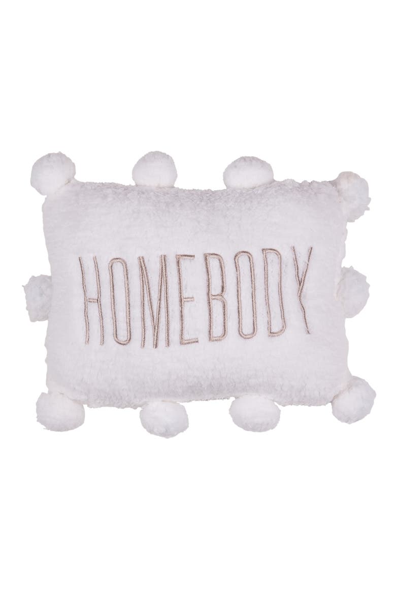 Homebody Pom Pom Pillow Polyester White, Main, color, White