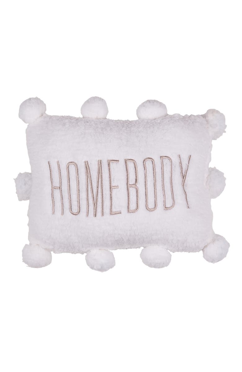 Totalee Gift Homebody Pom Pom Pillow Polyester White, Main, color, White