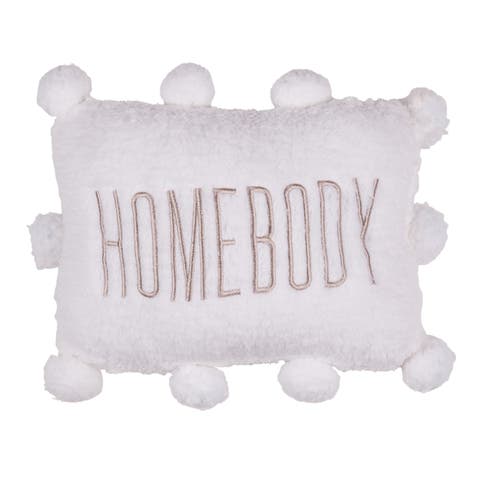 Homebody Pom Pom Pillow Polyester White