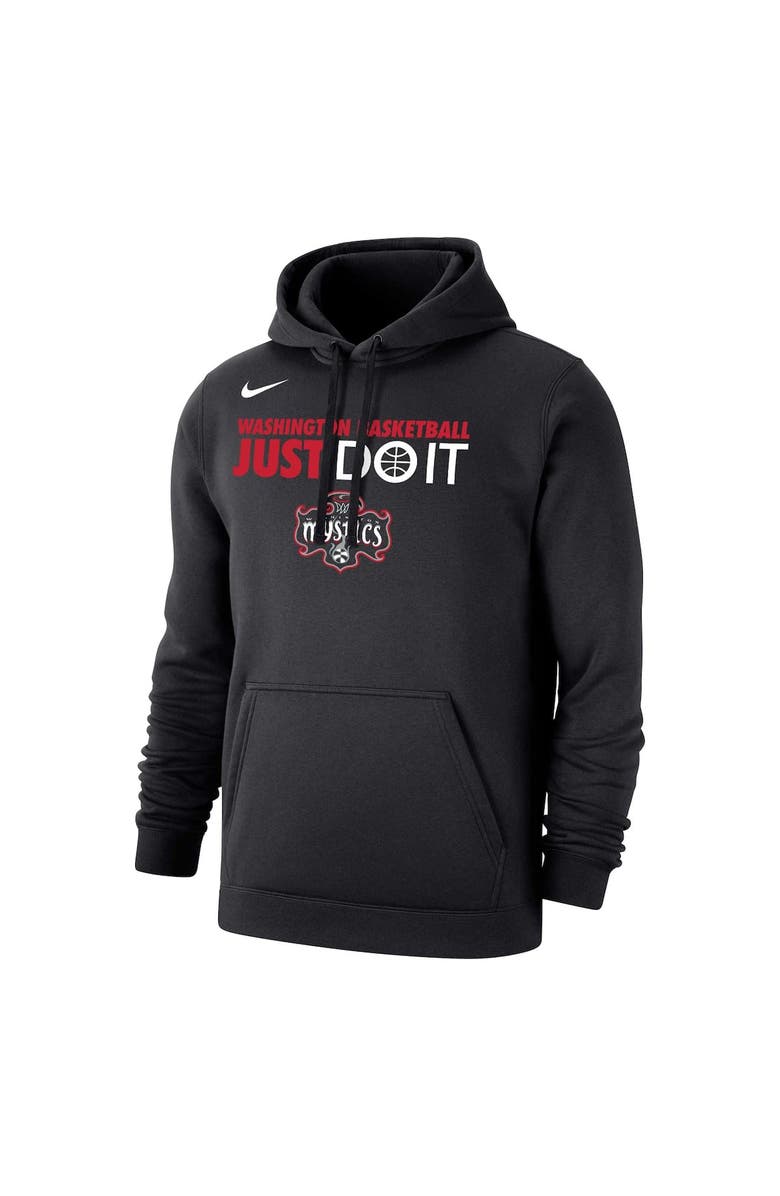 Nike Unisex Nike Black Washington Mystics Just Do It Club Pullover Hoodie, Alternate, color, Black