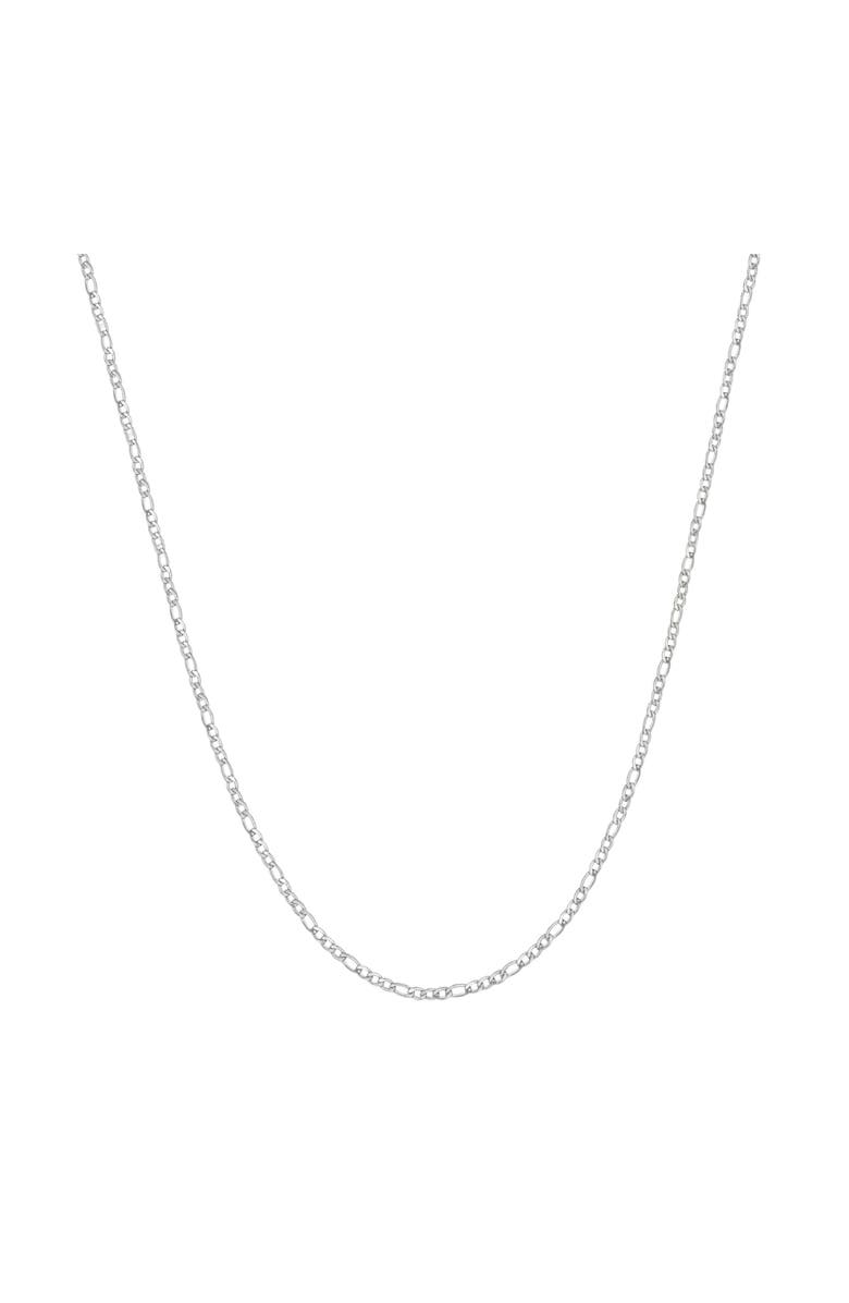 Donatello Gian Sterling Silver 2.5MM Figaro Necklace, Main, color, Silver