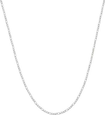 Sterling Silver 2.5MM Figaro Necklace