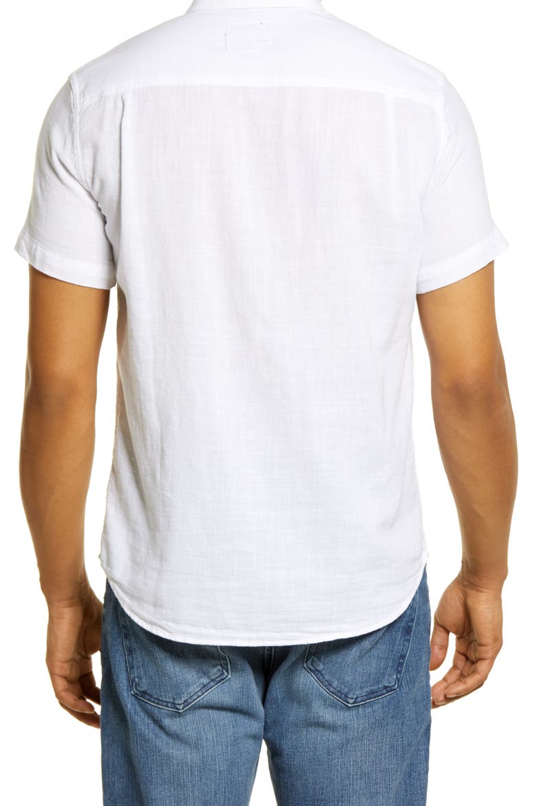 Fairfax Short Sleeve Button-Up Cotton Shirt, Alternate, color, WHITE