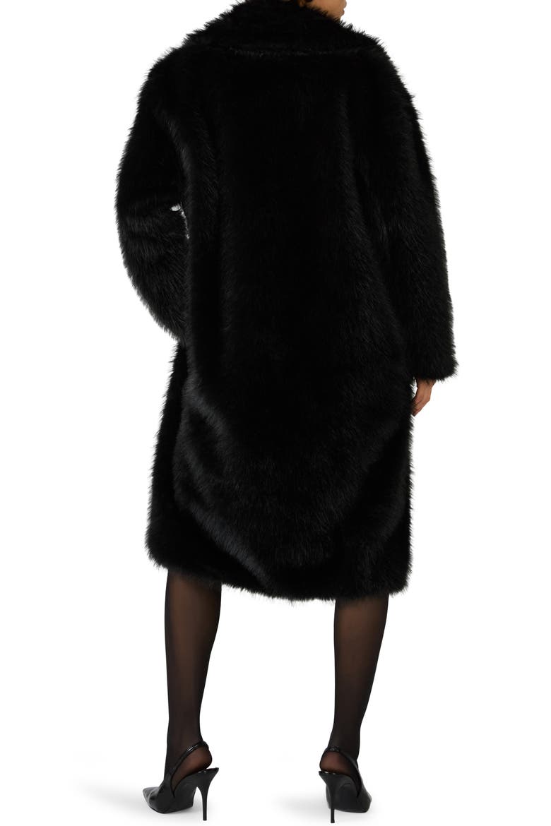 Larkin Faux Fur Coat, Alternate, color, BLACK
