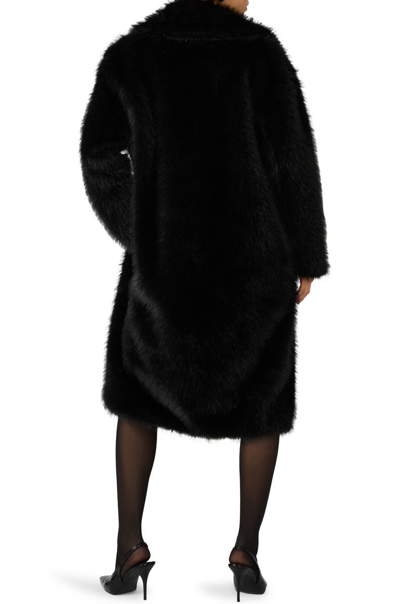 Steve Madden Larkin Faux Fur Coat, Alternate, color, Black