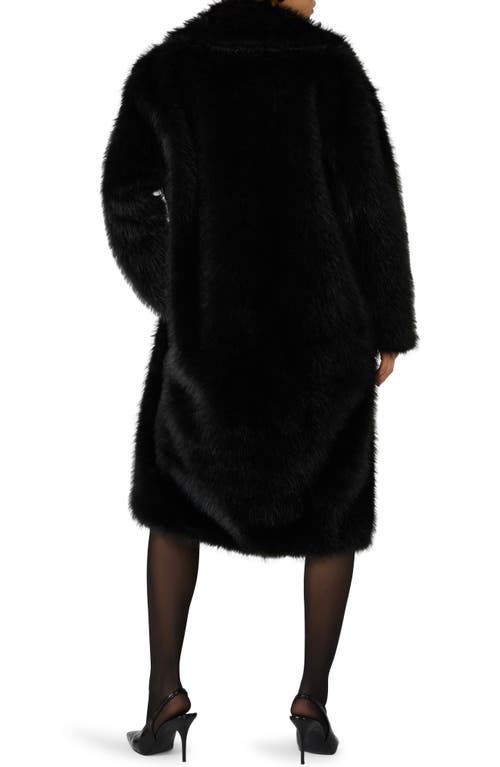 Steve Madden Larkin Faux Fur Coat In Black