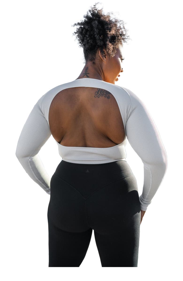 Vitality Synergy Open Back Long Sleeve, Alternate, color, Snow