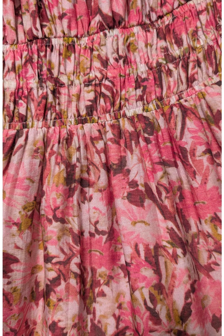 Shirred Waist Floral Midi Dress, Alternate, color, D ROSE MULTI