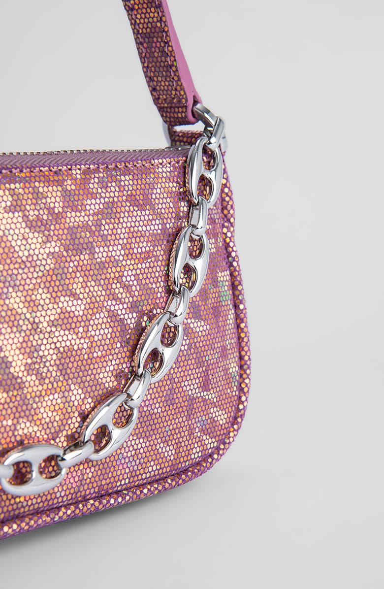 By Far Mini Rachel Hologram Leather Shoulder Bag, Alternate, color,