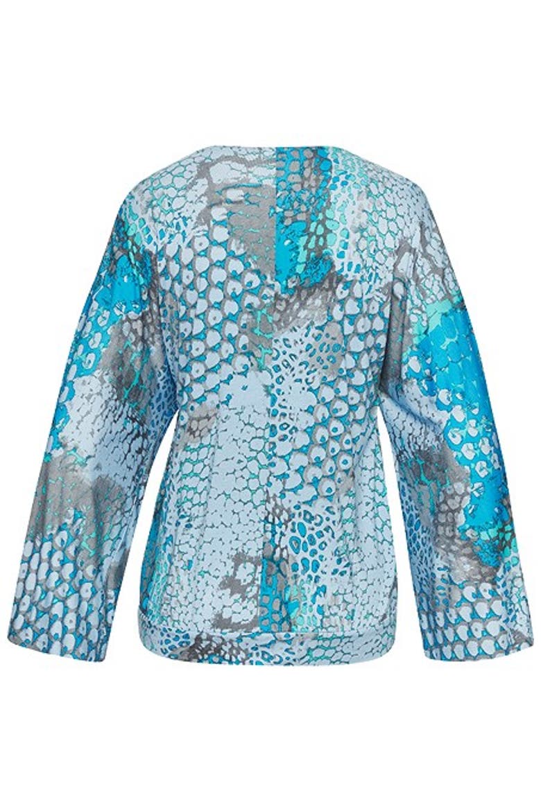 Women's Printed Long Sleeve Top, Alternate, color, Blue-Printed