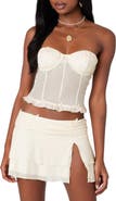 EDIKTED Jojo Strapless Mesh Corset Top