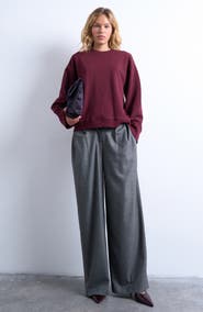 Topshop Oversize Wide Sleeve Cotton Blend Sweatshirt