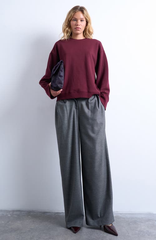 Topshop Oversize Wide Sleeve Sweatshirt In Purple