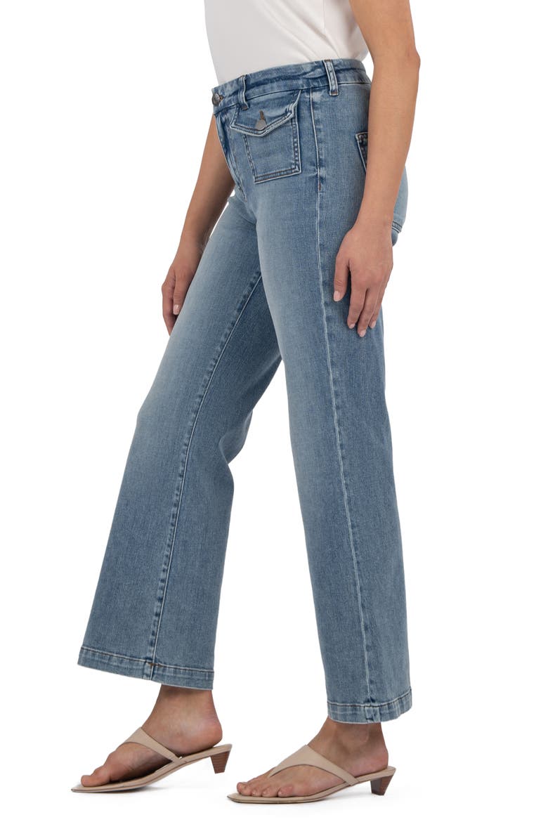 Kelsey Raw Hem Ankle Flare Jeans, Alternate, color, WEALTH