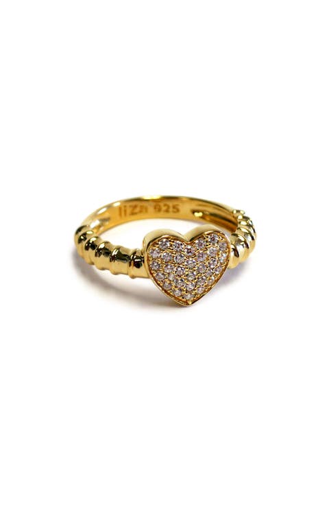 Pavé CZ Heart Ring