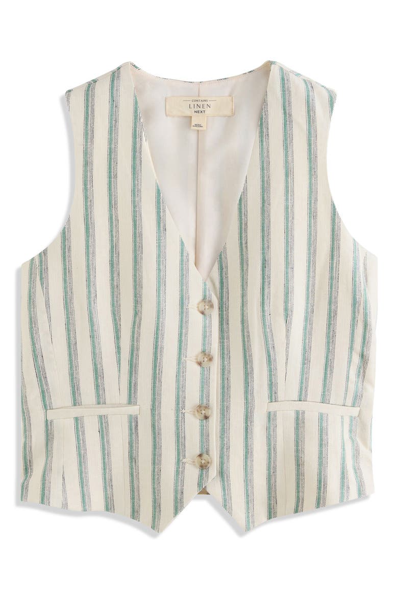 Stripe Vest, Alternate, color, WHITE