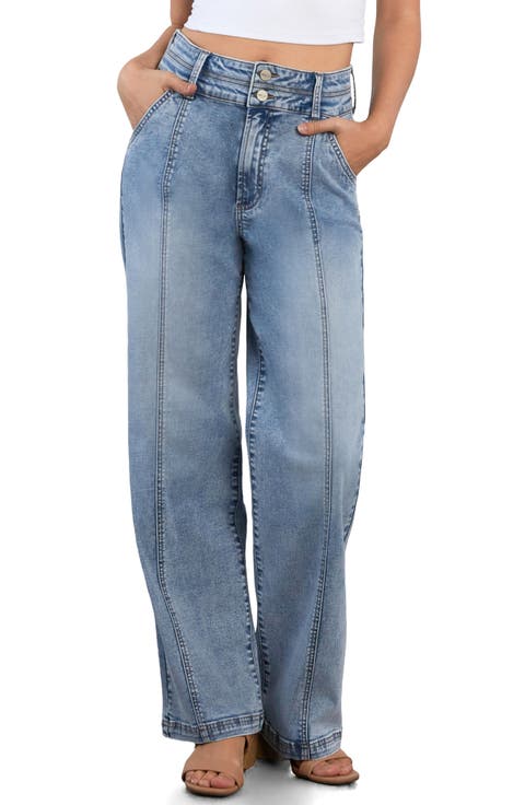 Seamed Relaxed Straight Leg Jeans