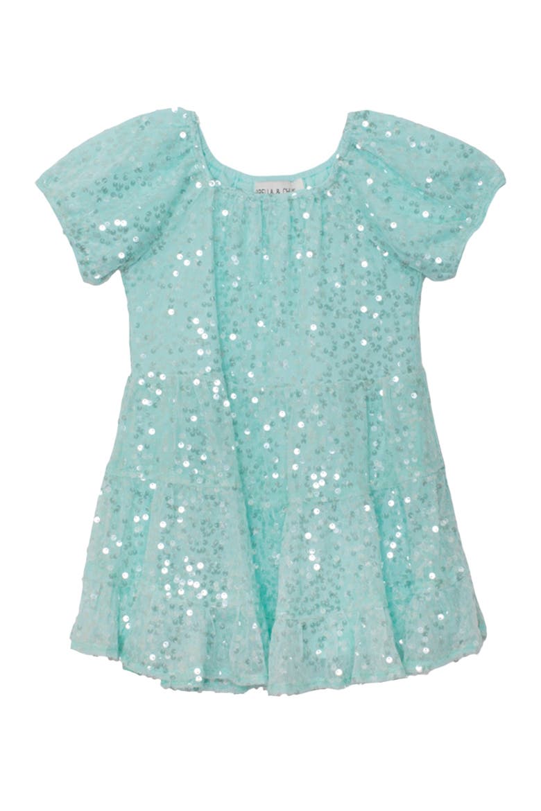 Teal Twinkle Short Sleeve Dress, Alternate, color, Blue