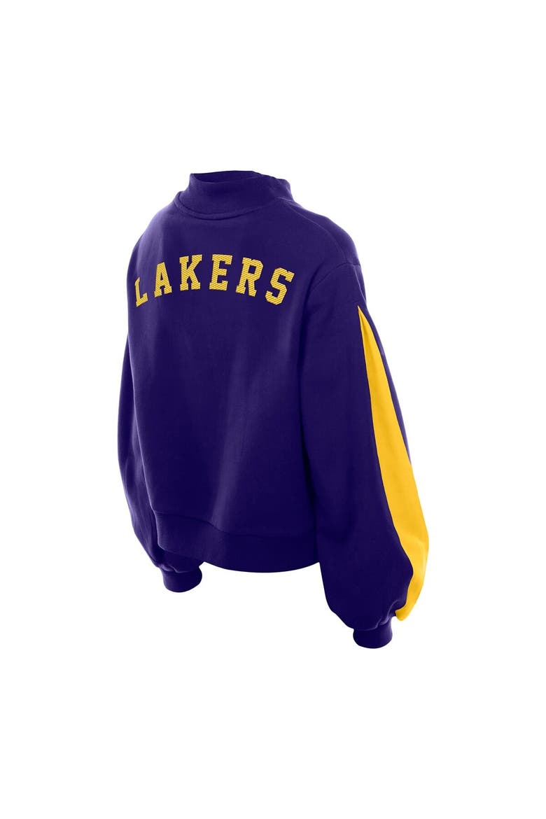 Women's New Era Purple Los Angeles Lakers Sport Night Balloon Sleeves Sweatshirt, Alternate, color, Purple