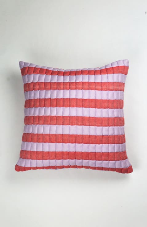 Quilted Sujani Striped Throw Pillow
