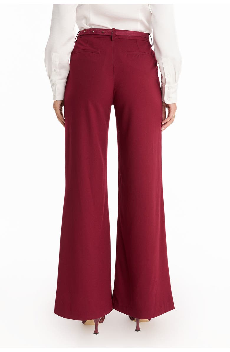 The Noli Shop Martina Belted Trouser, Alternate, color, Merlot