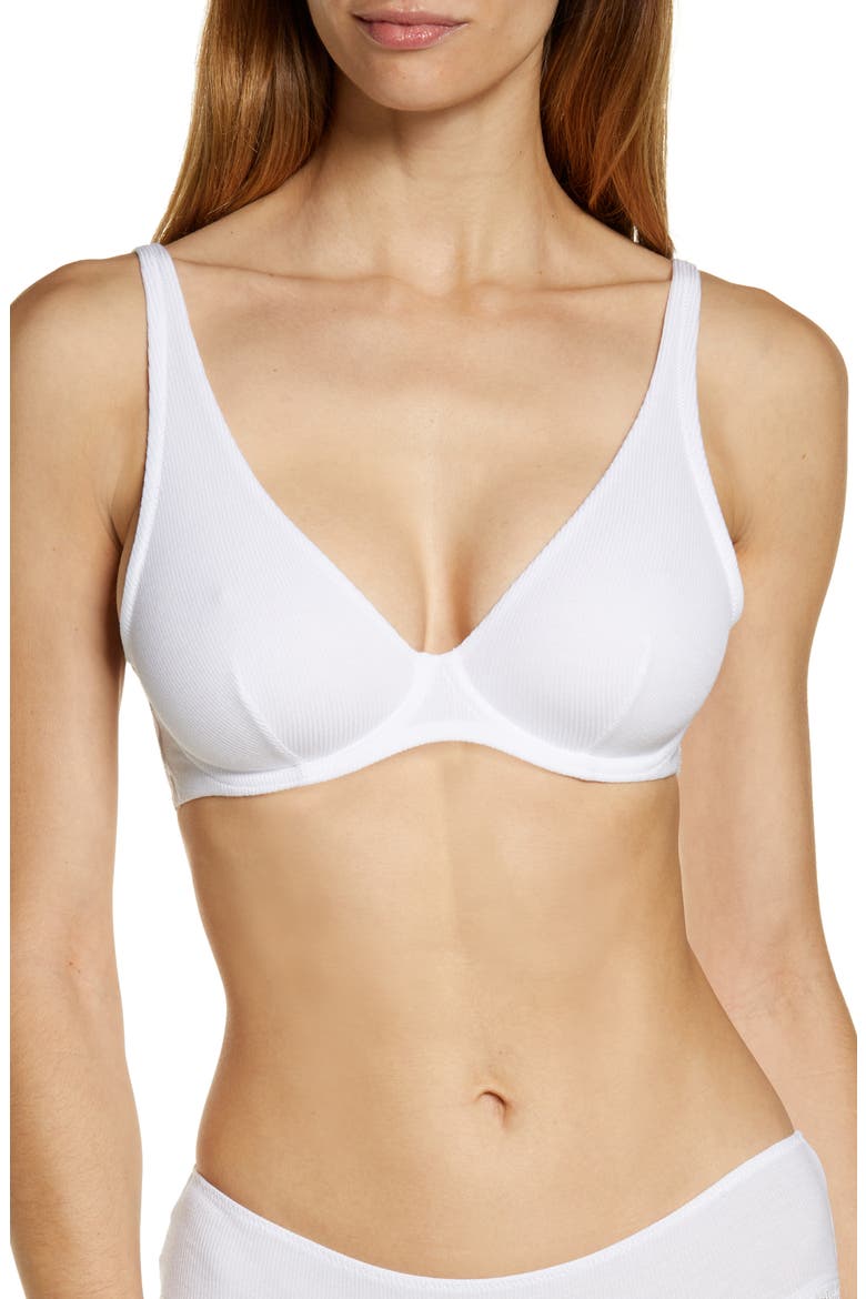 Eugenie Plunge Underwire Bra, Main, color, WHITE