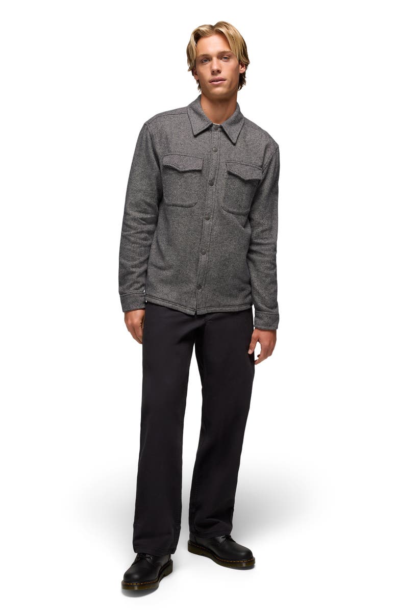 prAna Happy Camp Flannel Snap-Up Shirt Jacket, Alternate, color, Shadow Heather
