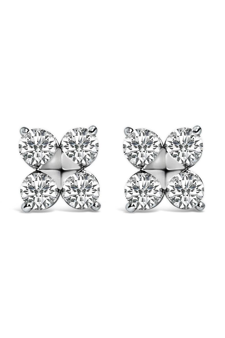 10K Gold 1/2 Cttw Lab Grown Diamond Snowflake Stud Earrings, Main, color, White