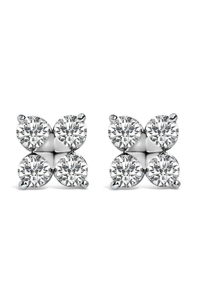 Haus of Brilliance 10K Gold 1/2 Cttw Lab Grown Diamond Snowflake Stud Earrings, Main, color, White