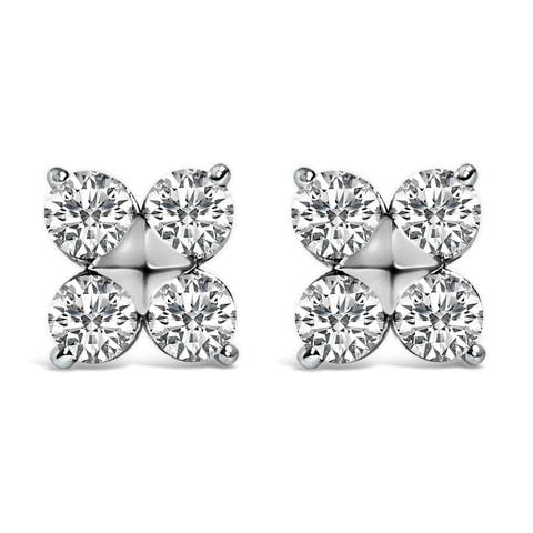 10K Gold 1/2 Cttw Lab Grown Diamond Snowflake Stud Earrings