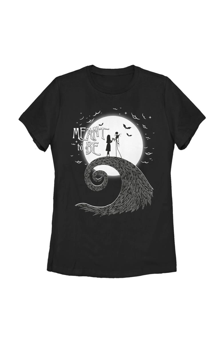 The Nightmare Before Christmas Women's The Nightmare Before Christmas Halloween Jack Skellington Sally Meant to Be Graphic T-Shirt, Main, color, Black